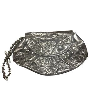 Vintage Y2K Baby Phat Silver Metallic Wrislet Clutch